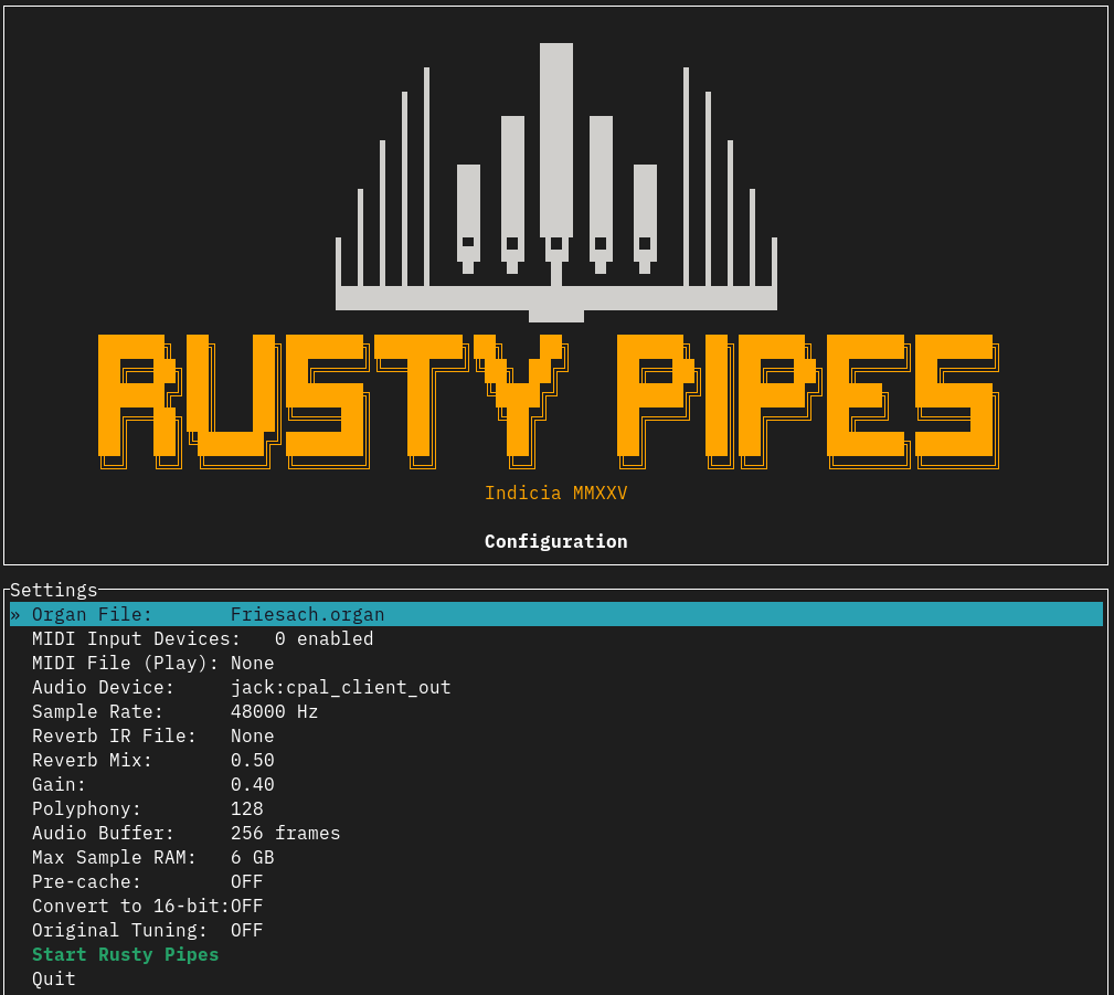 Config Dialog in Text mode (TUI)