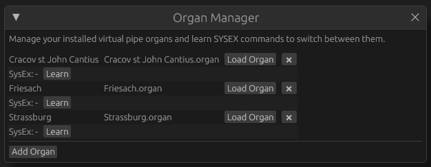Organ Manager